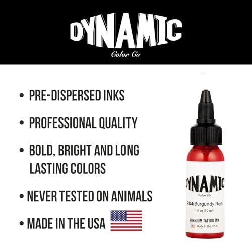 Dynamic Color Co. Burgundy Red Tattoo Ink – 1oz, Made in USA, Sterilized, Vegan & Cruelty-Free Avelisse