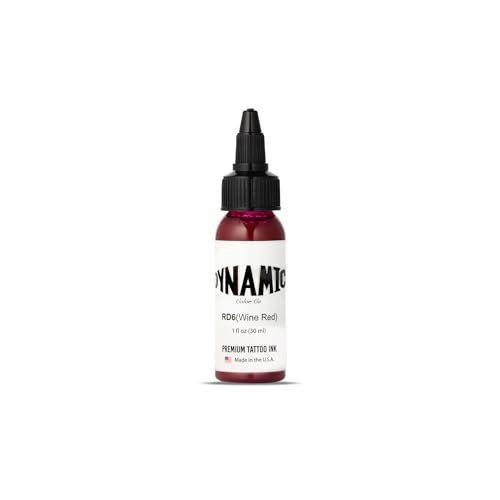 Dynamic Color Co Wine Red Tattoo Ink – 1oz Bottle, Sterilized, Vegan & USA-Made Since 1990 Avelisse