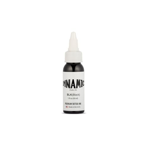 Dynamic Color Co. Black Tattoo Ink - Long Lasting Vivid Color, Sterilized, Made in USA (1 oz) - görsel 2
