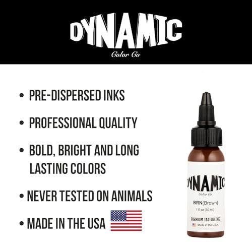 Dynamic Color Co. Brown Tattoo Ink – Made in USA, Sterilized, Vegan (1 oz) Avelisse