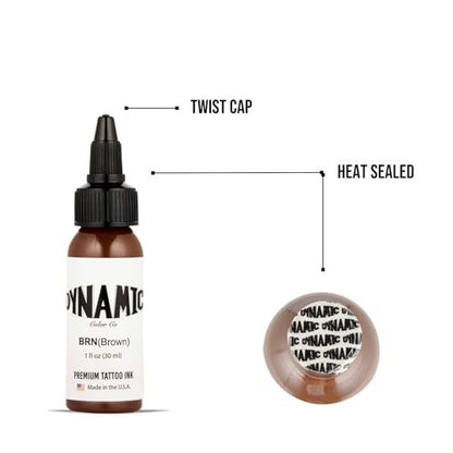 Dynamic Color Co. Brown Tattoo Ink – Made in USA, Sterilized, Vegan (1 oz) Avelisse