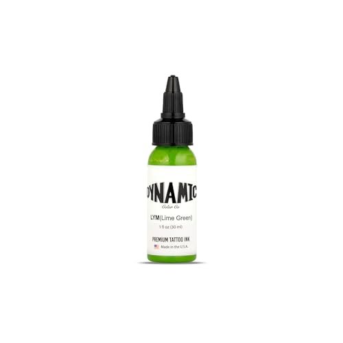 Dynamic Color Co Lime Green Tattoo Ink – 1oz Bottle, Sterilized, Vegan, USA-Made Since 1990 Avelisse