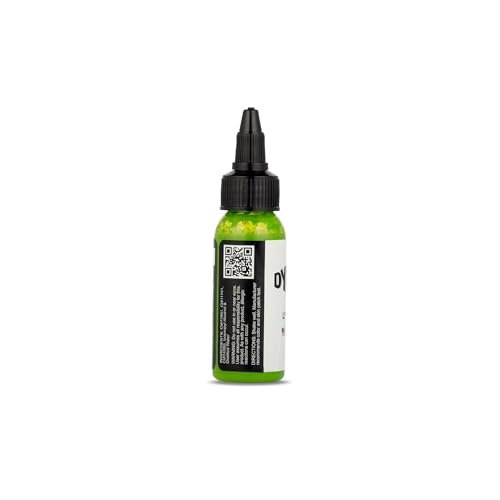 Dynamic Color Co Lime Green Tattoo Ink – 1oz Bottle, Sterilized, Vegan, USA-Made Since 1990 Avelisse