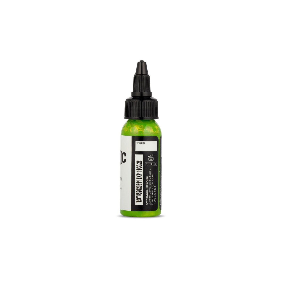 Dynamic Color Co Lime Green Tattoo Ink – 1oz Bottle, Sterilized, Vegan, USA-Made Since 1990 Avelisse