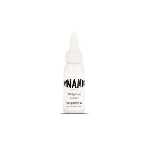 Dynamic Color Co. White Tattoo Ink – Long Lasting Vivid White, Sterilized, 1 oz Bottle, Made in USA Since 1990 Avelisse