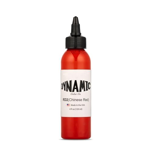 Dynamic Color Co. Chinese Red Tattoo Ink – 4oz, Sterilized, Vegan, USA-Made Since 1990 Avelisse