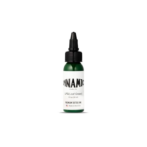 Dynamic Color Co. Leaf Green Tattoo Ink - Long Lasting Vivid Color, Sterilized, 1 oz - Made in USA Since 1990 Avelisse