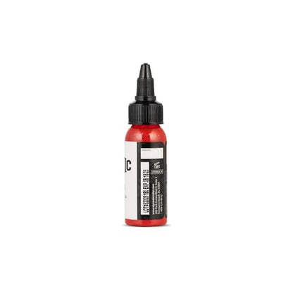 Dynamic Color Co. Fire Red Tattoo Ink – 1 oz Bottle, Made in USA, Sterilized, Vegan, Since 1990