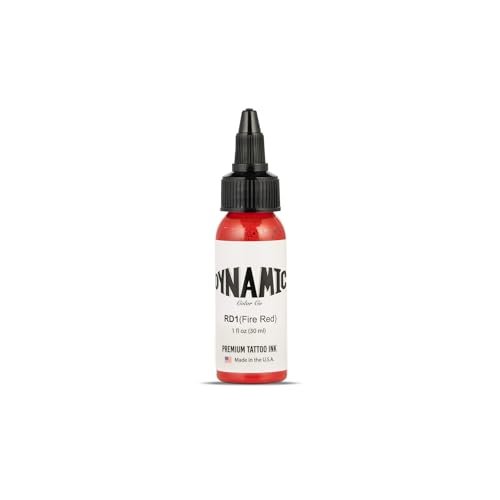 Dynamic Color Co. Fire Red Tattoo Ink – 1 oz Bottle, Made in USA, Sterilized, Vegan, Since 1990 - görsel 2