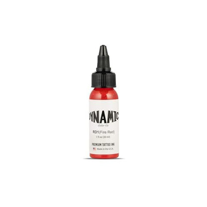 Dynamic Color Co. Fire Red Tattoo Ink – 1 oz Bottle, Made in USA, Sterilized, Vegan, Since 1990