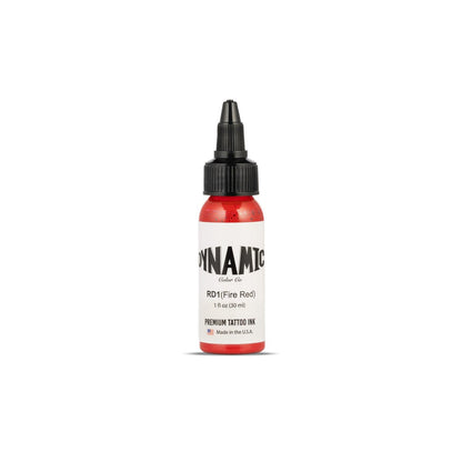 Dynamic Color Co. Fire Red Tattoo Ink – 1 oz Bottle, Made in USA, Sterilized, Vegan, Since 1990