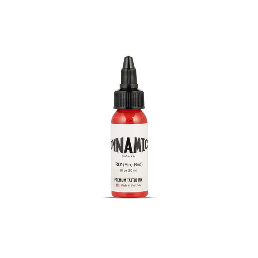 Dynamic Color Co. Fire Red Tattoo Ink – 1 oz Bottle, Made in USA, Sterilized, Vegan, Since 1990