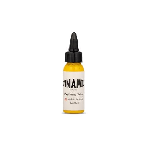 Dynamic Color Co - Canary Yellow Tattoo Ink (1 oz) - Made in USA Since 1990, Not Tested on Animals Avelisse