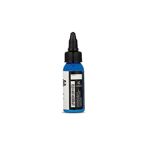 Dynamic Color Co Electric Blue Tattoo Ink – 1oz Sterilized Bottle, USA Made Since 1990 Avelisse