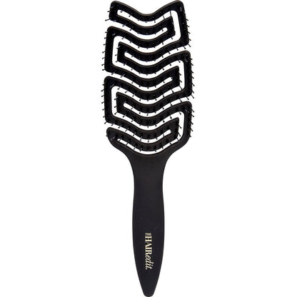 The Hair Edit Detangle & Massage Brush - Ergonomic Wet & Dry Hairbrush for All Hair Types, Black Avelisse