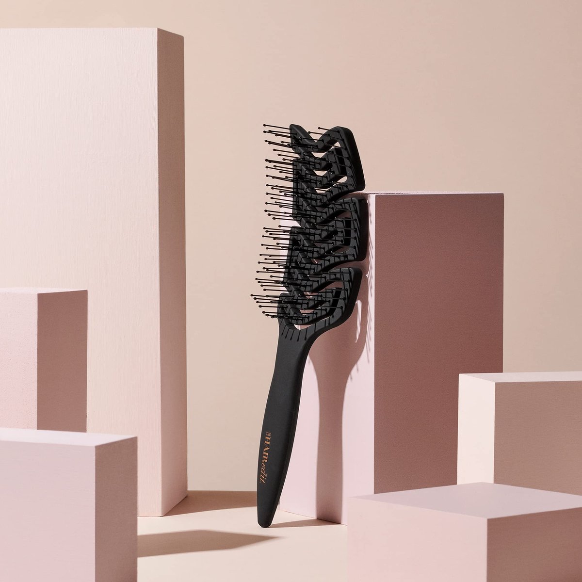 The Hair Edit Detangle & Massage Brush - Ergonomic Wet & Dry Hairbrush for All Hair Types, Black Avelisse