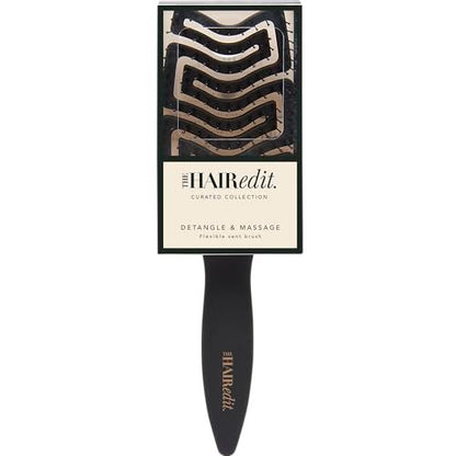 The Hair Edit Detangle & Massage Brush - Ergonomic Wet & Dry Hairbrush for All Hair Types, Black Avelisse