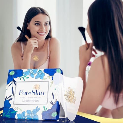 PureSkin Chest Wrinkle Pads - 4 Pack | Silicone Decollete Anti Wrinkle Patches for Side Sleeping Wrinkles Avelisse