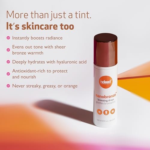 Indeed Labs Nanobronze Bronzing Drops for Face & Body | Self Tanner for Pale Skin with Hyaluronic Acid, Pea, Cacao & Giant Kelp Extracts | Fragrance-Free Natural Tan, 1 Fl Oz Avelisse
