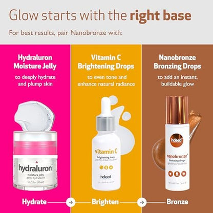 Indeed Labs Nanobronze Bronzing Drops for Face & Body | Self Tanner for Pale Skin with Hyaluronic Acid, Pea, Cacao & Giant Kelp Extracts | Fragrance-Free Natural Tan, 1 Fl Oz Avelisse