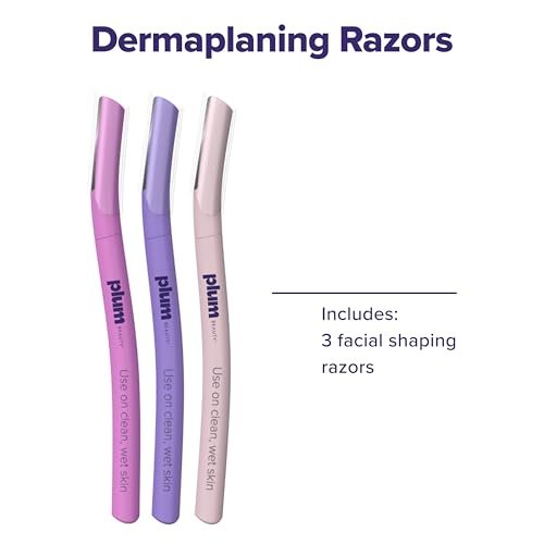 Plum Beauty Face Razors for Women - Eyebrow Razor & Brow Shaper, Microblades for Facial Hair, Dermaplane Razor, Purple - görsel 10