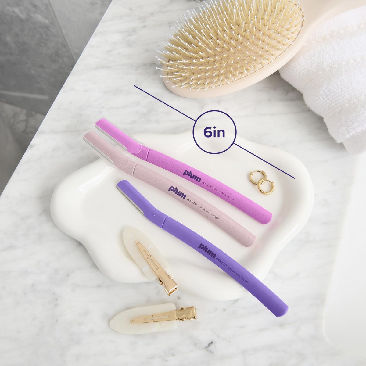 Plum Beauty Face Razors for Women - Eyebrow Razor & Brow Shaper, Microblades for Facial Hair, Dermaplane Razor, Purple - görsel 7