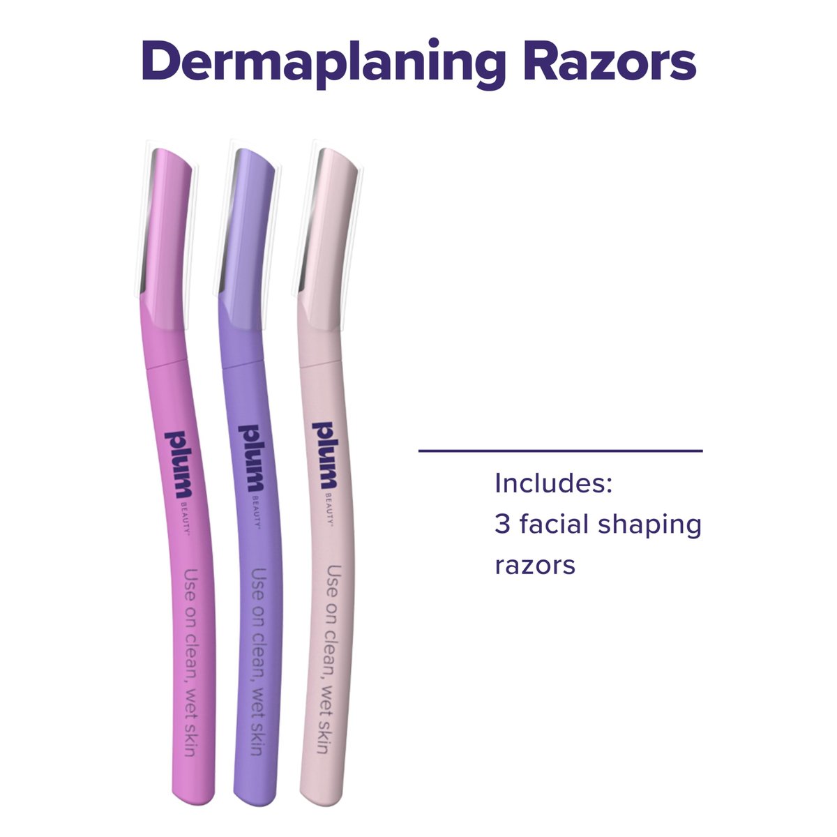 Plum Beauty Face Razors for Women - Eyebrow Razor & Brow Shaper, Microblades for Facial Hair, Dermaplane Razor, Purple - görsel 9