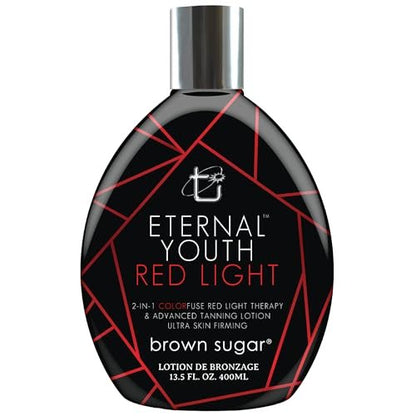 Brown Sugar Eternal Youth Tanning Lotion - 2-in-1 Color Fuse Red Light & Ultra Skin Firming Advanced Tanning Lotion with Peptides, Hyaluronic Acid, Green Tea & Aloe, 13.5 Fl Oz Avelisse