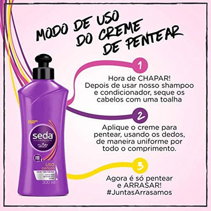 Seda Perfect Straight Line Combing Cream - 10.14 Fl Oz (300 ml) - Smooth & Straight Hair