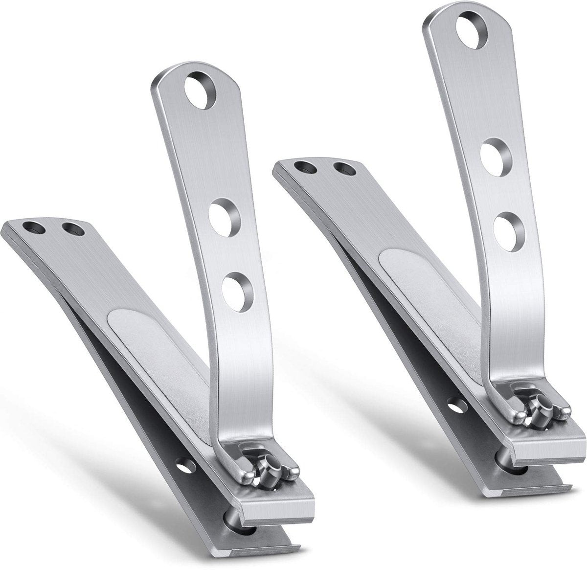2 Pieces Heavy Duty Stainless Steel Nail Clippers for Thick Nails – Straight Edge Toenail Clippers with Wide Mouth for Men and Women - görsel 1