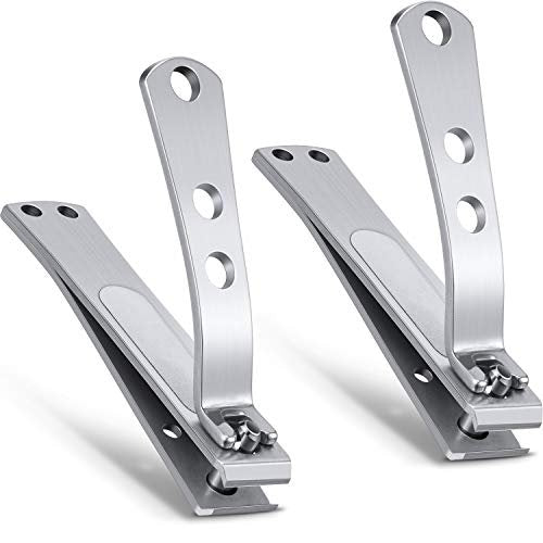 2 Pieces Heavy Duty Stainless Steel Nail Clippers for Thick Nails – Straight Edge Toenail Clippers with Wide Mouth for Men and Women - görsel 2