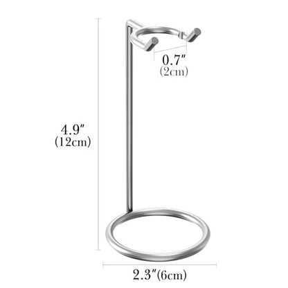 Linkidea Stainless Steel Razor Stand - Deluxe Men's Travel Shaver Holder for Long Handle Safety Razors, Fusion 5, ProShield, NFL Series (Silver/Polished Chrome)