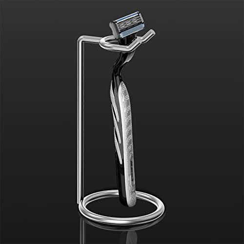 Linkidea Stainless Steel Razor Stand - Deluxe Men's Travel Shaver Holder for Long Handle Safety Razors, Fusion 5, ProShield, NFL Series (Silver/Polished Chrome) - görsel 8