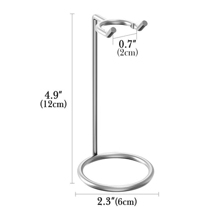 Linkidea Stainless Steel Razor Stand - Deluxe Men's Travel Shaver Holder for Long Handle Safety Razors, Fusion 5, ProShield, NFL Series (Silver/Polished Chrome)