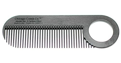 Chicago Comb Model 2 Carbon Fiber Comb – Anti-Static Fine-Tooth Comb for Thinner Hair, Beard & Mustache – Made in USA – 4 Inches (10 cm) – Pocket & Travel Size - görsel 2