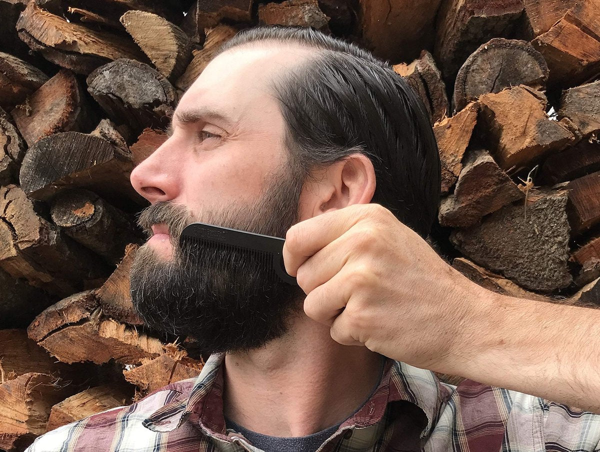 Chicago Comb Model 2 Carbon Fiber Comb – Anti-Static Fine-Tooth Comb for Thinner Hair, Beard & Mustache – Made in USA – 4 Inches (10 cm) – Pocket & Travel Size - görsel 7