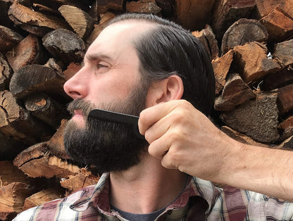 Chicago Comb Model 2 Carbon Fiber Comb – Anti-Static Fine-Tooth Comb for Thinner Hair, Beard & Mustache – Made in USA – 4 Inches (10 cm) – Pocket & Travel Size