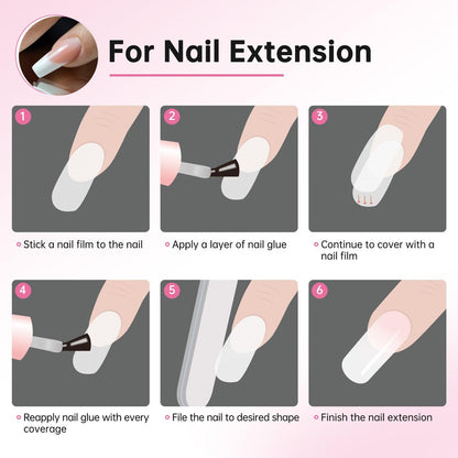 Chrontier Silk Nail Wrap - Instant Reinforce Repair Bandage Tape for UV Gel & Acrylic Nail Art Extension - Self-Adhesive, Easy Trimmerable Fiberglass Silk Wrap - Professional Manicure Tool (White, 1.2" x 39.4")