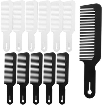 Boao 12-Piece Barber Comb Set – 9 Inch Plastic Clipper Combs for Cuts & Flattops, Heat Resistant, Anti-Static, Black & White Avelisse