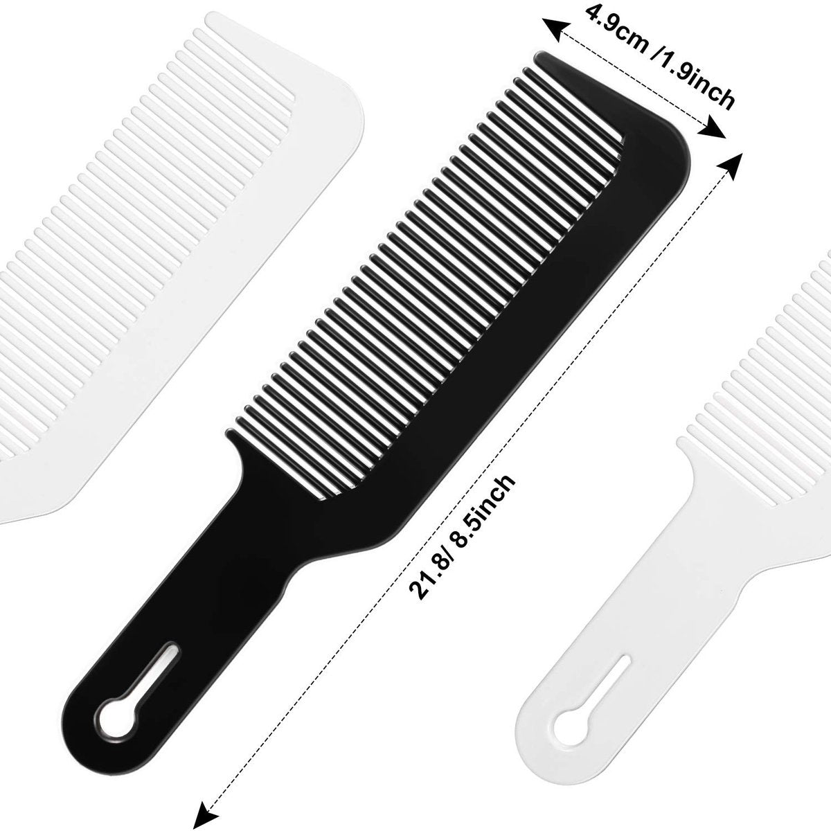 Boao 12-Piece Barber Comb Set – 9 Inch Plastic Clipper Combs for Cuts & Flattops, Heat Resistant, Anti-Static, Black & White Avelisse