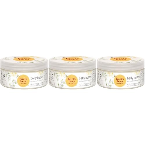 Burt's Bees Mama Belly Butter Stretch Mark Cream for Pregnancy, 6.5 oz (Pack of 3) - Shea Butter & Vitamin E Avelisse