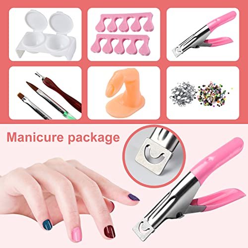 SUNBELEE Acrylic Nail Kit for Beginners with Everything - 259 Piece Complete DIY Nail Extension Set with 3 Base Colors & 12 Glitter Powders, No UV Lamp Needed, Salon-Quality Manicure Gift Box for Women and Girls Avelisse