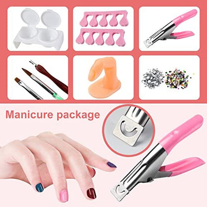 SUNBELEE Acrylic Nail Kit for Beginners with Everything - 259 Piece Complete DIY Nail Extension Set with 3 Base Colors & 12 Glitter Powders, No UV Lamp Needed, Salon-Quality Manicure Gift Box for Women and Girls Avelisse