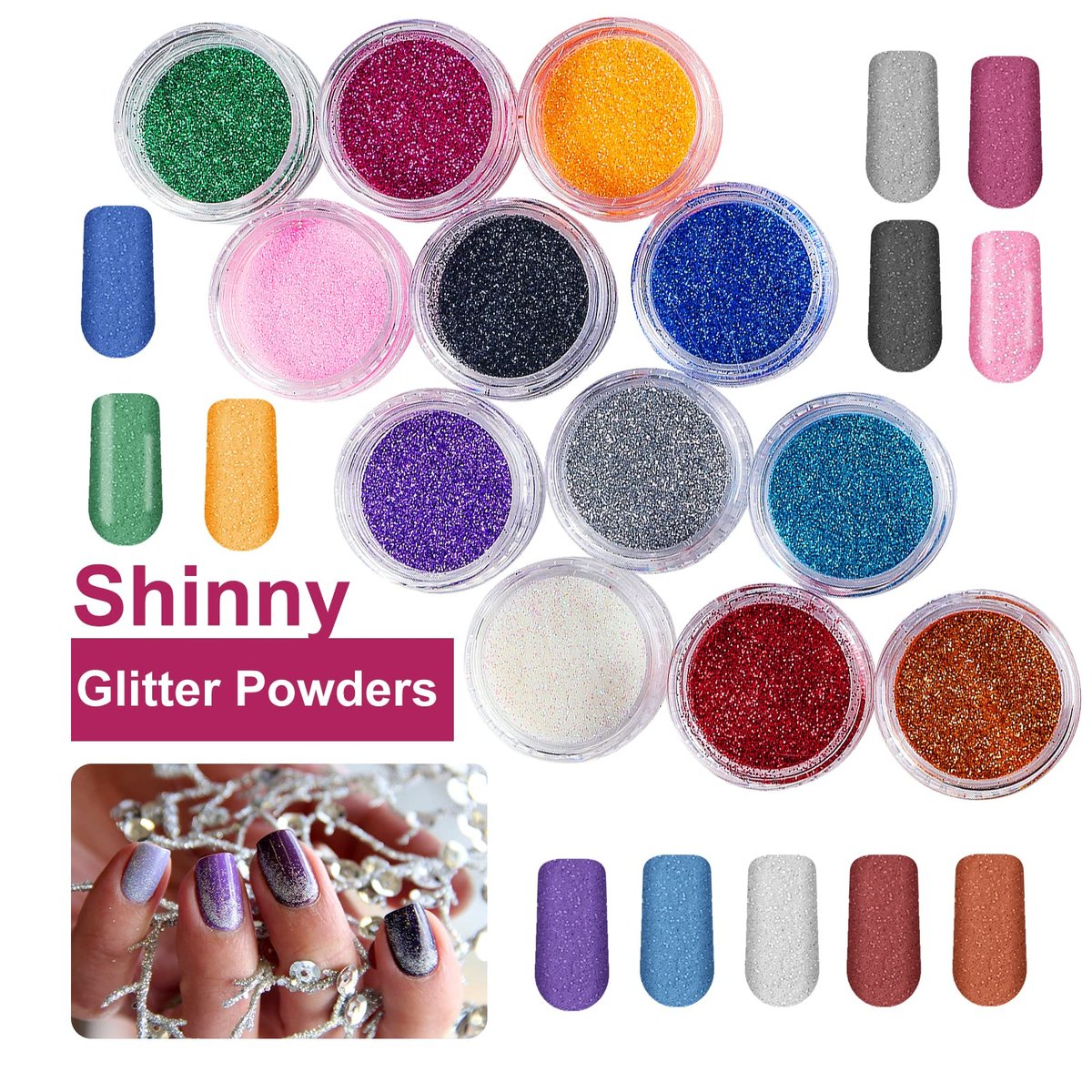 SUNBELEE Acrylic Nail Kit for Beginners with Everything - 259 Piece Complete DIY Nail Extension Set with 3 Base Colors & 12 Glitter Powders, No UV Lamp Needed, Salon-Quality Manicure Gift Box for Women and Girls Avelisse