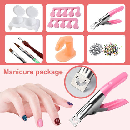 SUNBELEE Acrylic Nail Kit for Beginners with Everything - 259 Piece Complete DIY Nail Extension Set with 3 Base Colors & 12 Glitter Powders, No UV Lamp Needed, Salon-Quality Manicure Gift Box for Women and Girls Avelisse