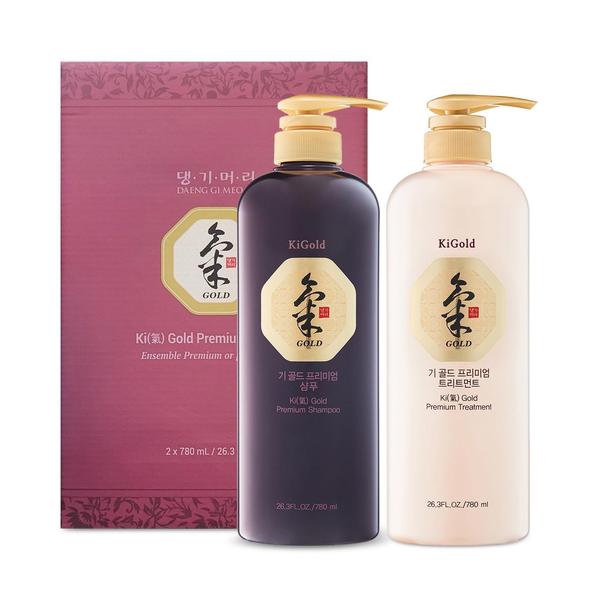 Daeng Gi Meo Ri Ki Gold Premium Shampoo and Treatment Set for Healthy Hair Growth and Scalp Stimulation Avelisse