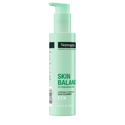 Neutrogena Skin Balancing Kaolin Clay Cleanser with 2% PHA – Mattifying Face Wash for Oily Skin, 6.3 oz Avelisse