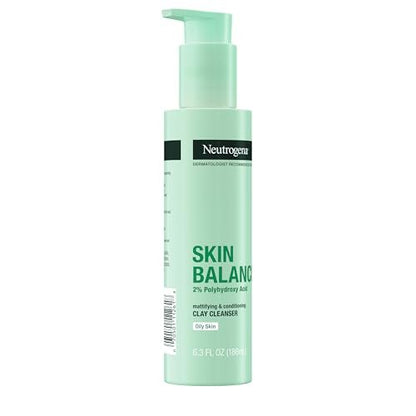 Neutrogena Skin Balancing Kaolin Clay Cleanser with 2% PHA – Mattifying Face Wash for Oily Skin, 6.3 oz Avelisse