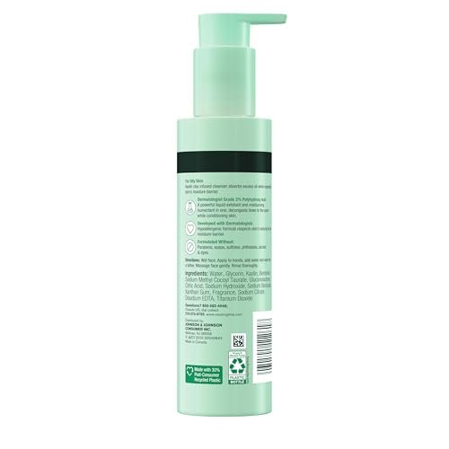 Neutrogena Skin Balancing Kaolin Clay Cleanser with 2% PHA – Mattifying Face Wash for Oily Skin, 6.3 oz Avelisse