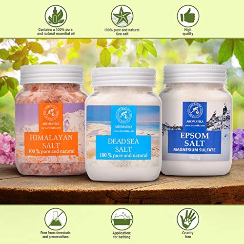 AROMATIKA Bath Salts Set 42 Oz – Epsom Salt, Himalayan Pink Salt & Dead Sea Salt – 100% Pure & Natural – for Relaxation, Sleep & Muscle Relief - görsel 16